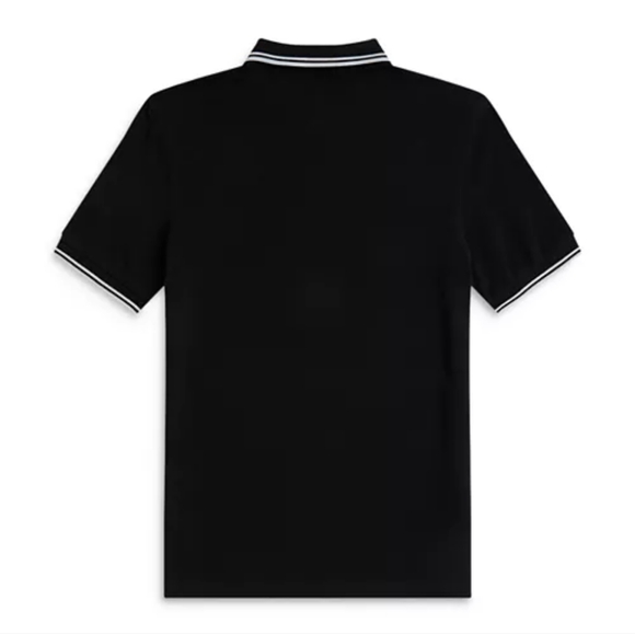 Fred Perry Polo Shirt Men's Large Black White Tipped Laurel Wreath Pullover New - Picture 3 of 10